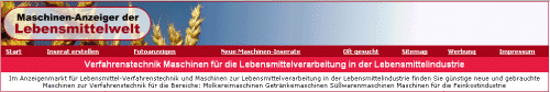 Zum Anzeigenmarkt für Lebensmitteltechik Getränketechnik, Molkereitechnik