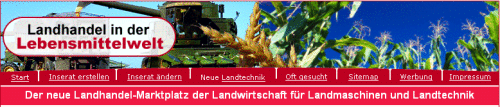 Zum Anzeigenmarkt Landhandel, Landtechnik und Landmaschinen